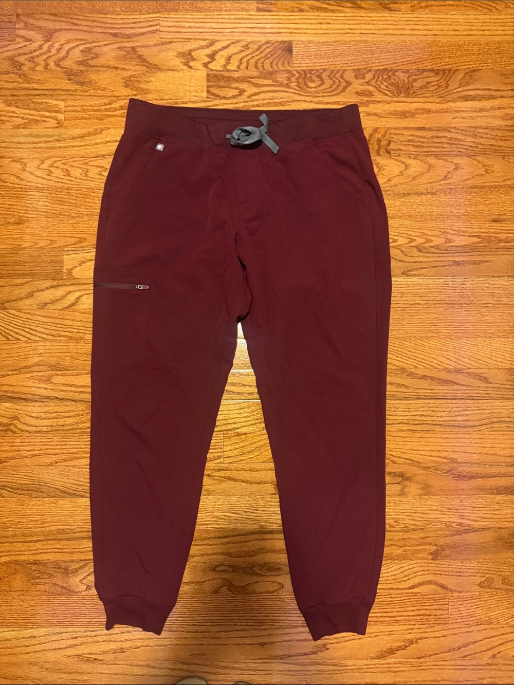 Figs Technical maroon jogger scrub pants